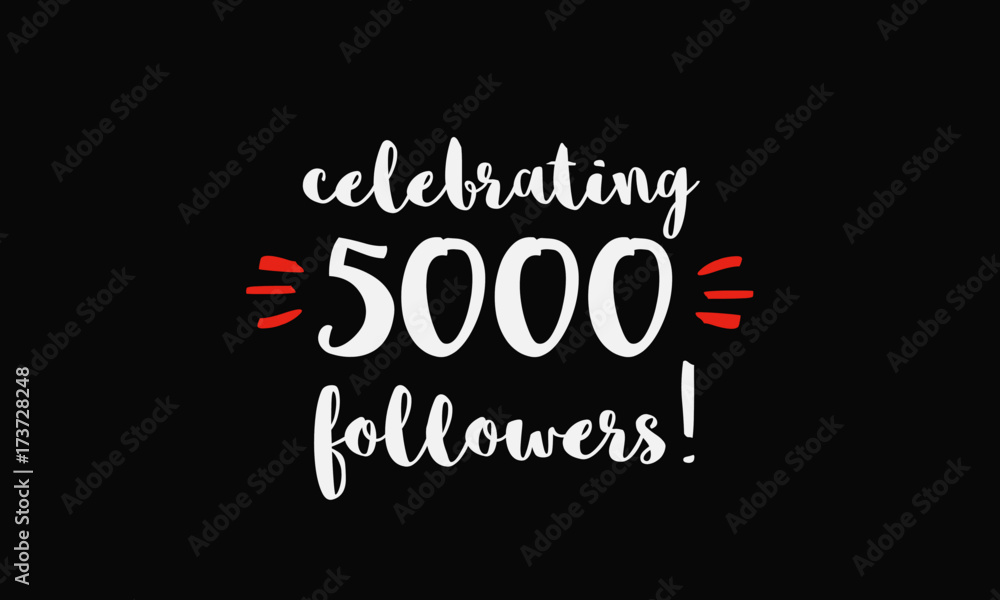 Celebrating 5000 Followers (Vector Design Template For Social Media)