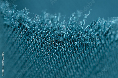Extreme Close-Up Of Dark Turquoise Woven Fabric