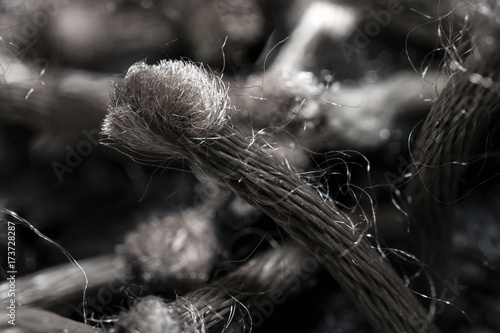 Close-Up Of Intricate Gray Synthetic Fiber Woven In Spiral