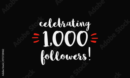 Celebrating 1,000 Followers (Vector Design Template For Social Media)