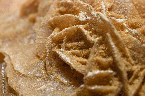Extreme Close-Up Of Sand Selenite Rose Or Desert Rose From The Sahara Desert