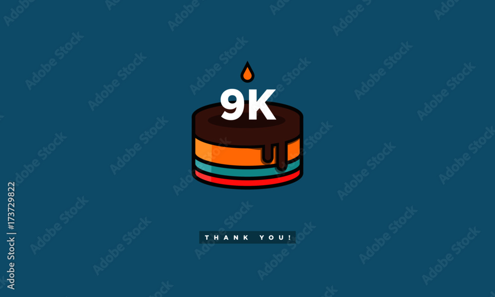 Birthday Cake for 9 Thousand Likes! (Vector Design Template For Social Networks Thanking a Large Number of Subscribers or Followers) 9000 Birthday Cake for 9 Thousand Likes! (Vector Design Template For Social Networks Thanking a Large Number of Subscribers or Followers) 9000