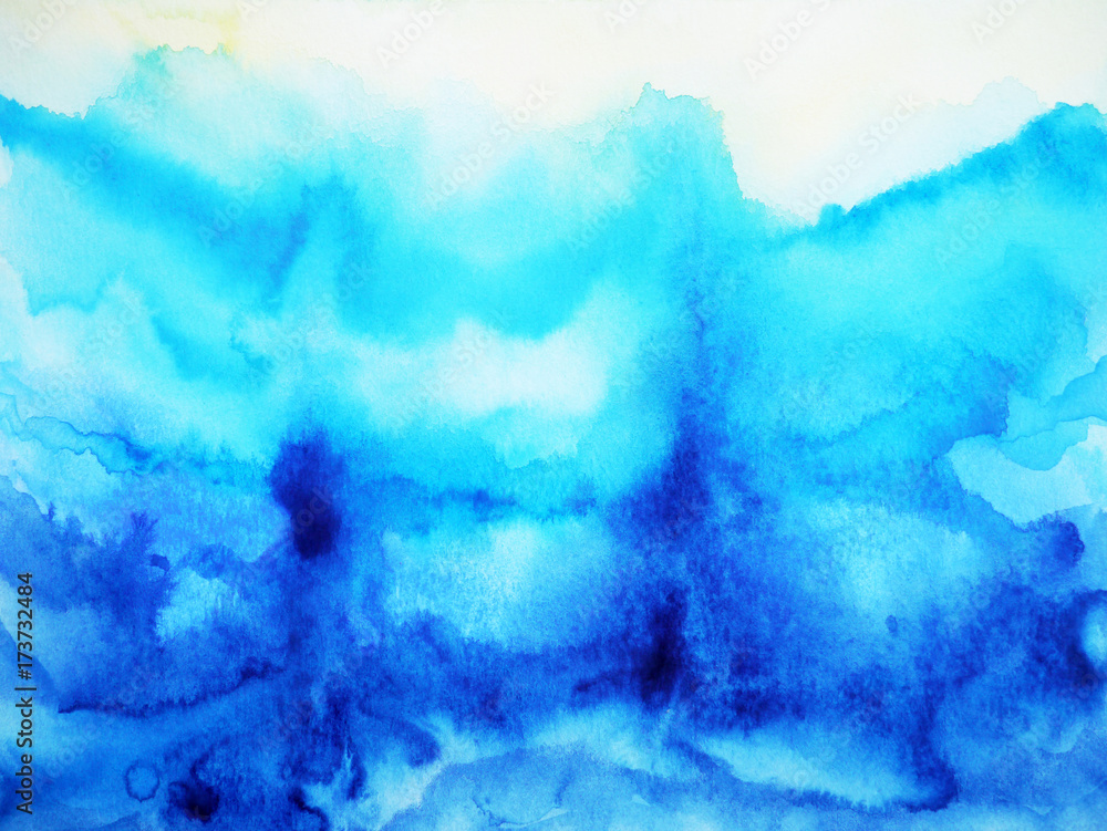 abstract art blue color watercolor painting background texture