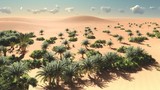 Wonderful view on Sahara desert at sundown 3d rendering