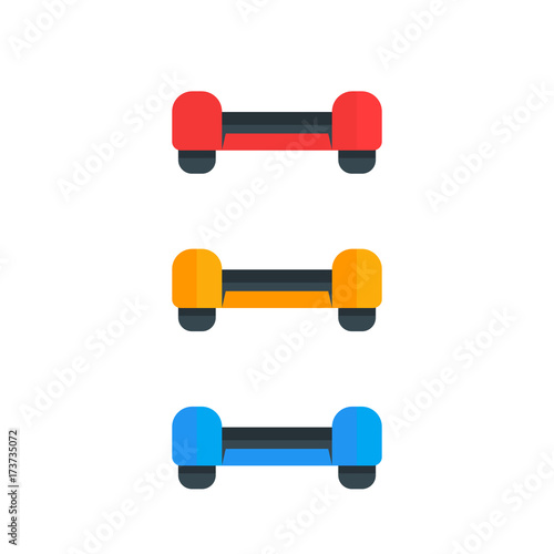 hoverboards isolated over white vector illustration