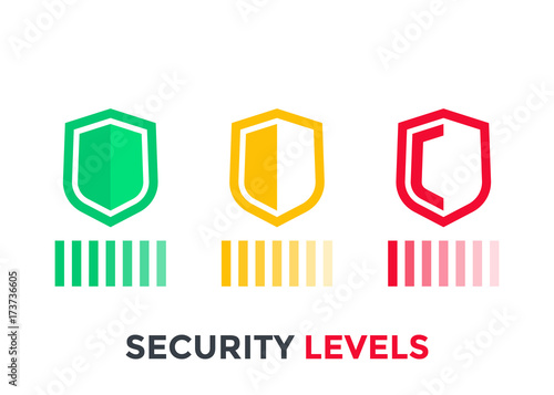 security levels icons on white