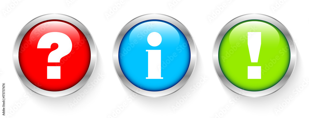 Buttons Question, Information & Answer Silver Buttons Question, Information & Answer Silver