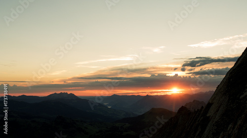 sunrise in the alps