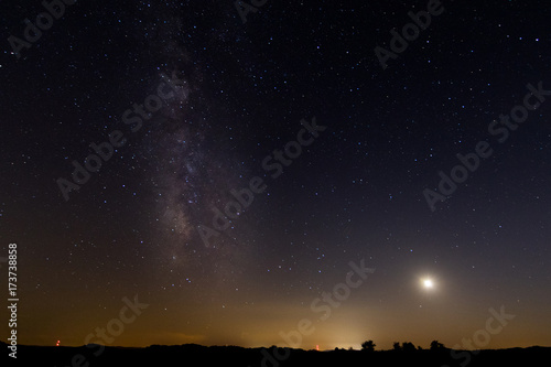 Moon and Milky Way