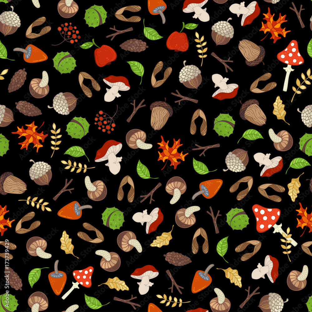 Vector seamless autumn pattern. Vector seamless autumn pattern.