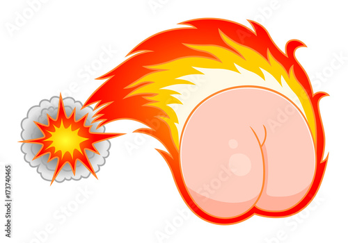 Flying burning butt