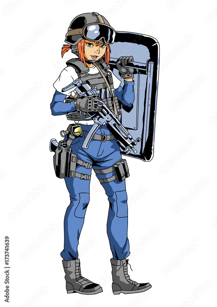 police girl with gun and shield,illustration,art,design,logo,color police girl with gun and shield,illustration,art,design,logo,color