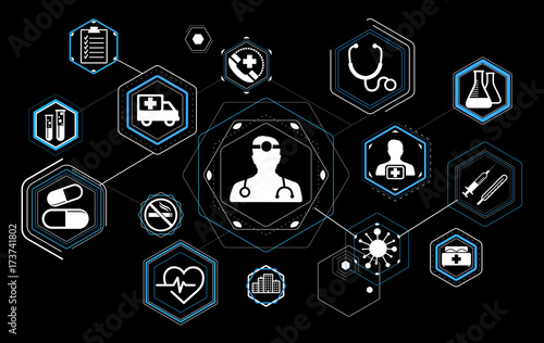 Healthcare modern flat interface vector