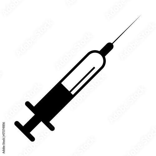 Black syringe vector icon