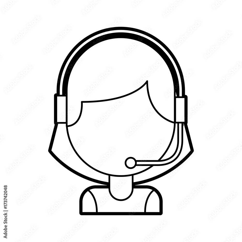 portrait of customer support operator call center worker with headset portrait of customer support operator call center worker with headset