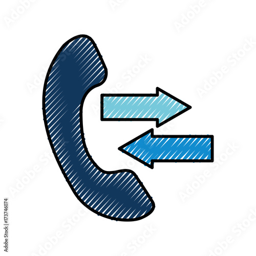 phone service help with arrows outgoing incoming call