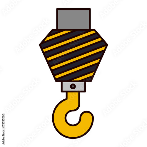 crane hook flat icon colorful silhouette