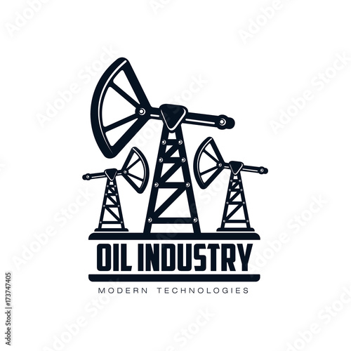 vector oil fuel pump, derrick simple flat icon pictogram isolated on a white background. Gas oil fuel, energy power industry symbol, sign silhouette