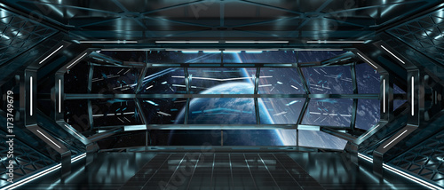 Wallpaper Mural Spaceship interior with view on planets 3D rendering elements of this image furnished by NASA Torontodigital.ca