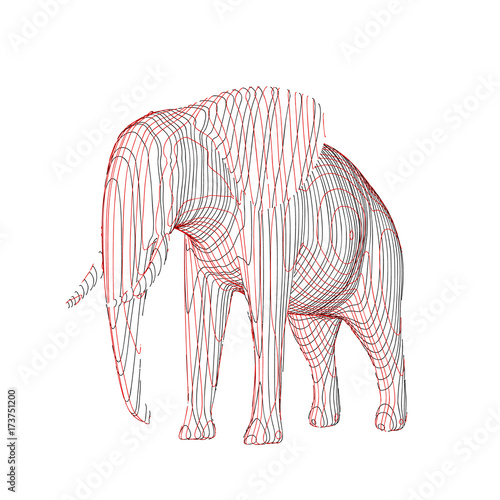 Abstract striped elephant. ...