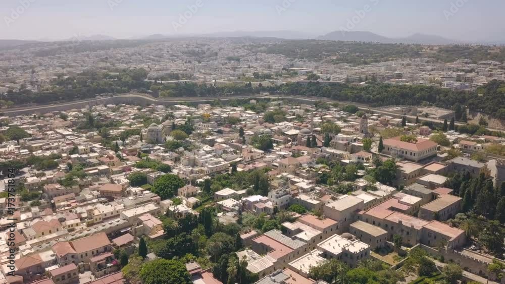 Aerial view of Rhodes cirty. Old and new town Aerial view of Rhodes cirty. Old and new town