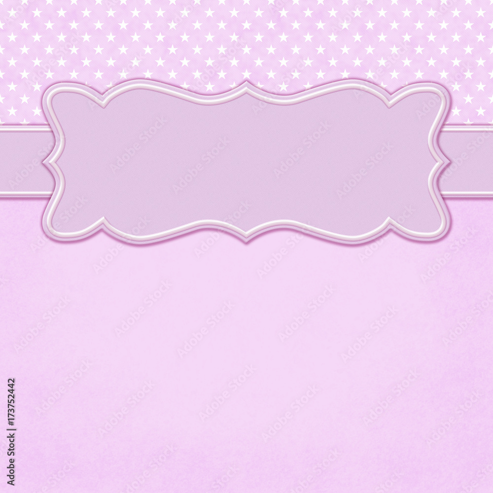 Pink and white stars square border with copy space
