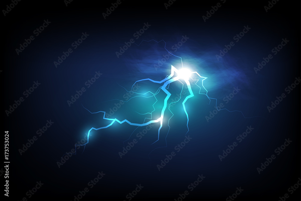 lightning strike during an electrical storm vector  illustration