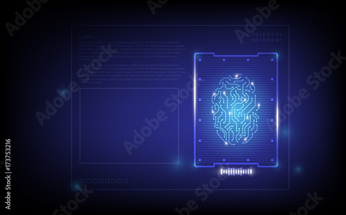 Fingerprint Scanning Technology Concept 2d  vector Illustration