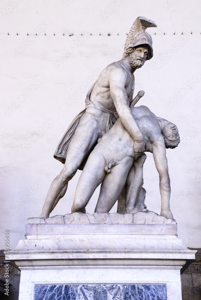 Naklejka premium Menelaus supporting the body of Patroclus in the Loggia dei Lanzi