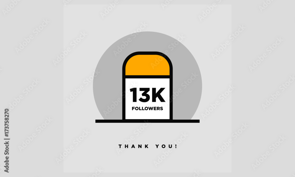 Milestone 13000 Followers! (Vector Design Template For Social Networks Thanking a Large Number of Subscribers or Likes) Milestone 13000 Followers! (Vector Design Template For Social Networks Thanking a Large Number of Subscribers or Likes)
