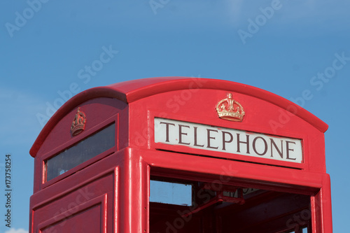 Typical vintage British red telephone box