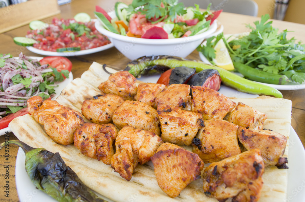 Chicken shish kebab menu