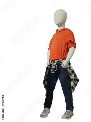 Child mannequin dressed in casual clothes.