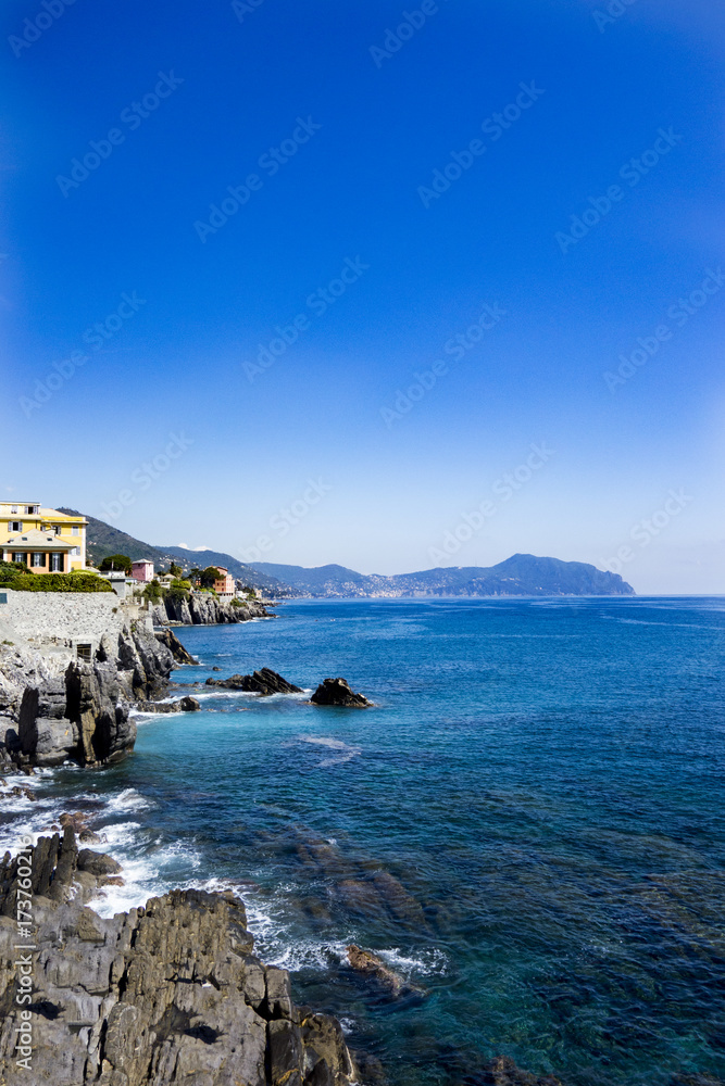 rocky coast of Nervi in Genoa rocky coast of Nervi in Genoa
