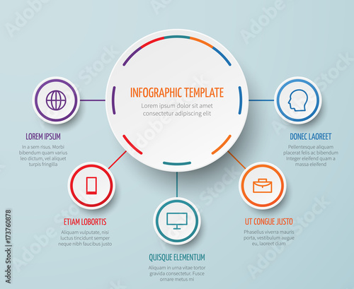 Vector business infographic elements with steps and options