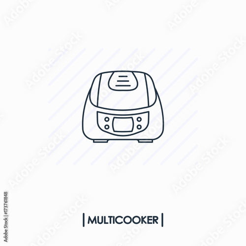 Multicooker outline icon isolated