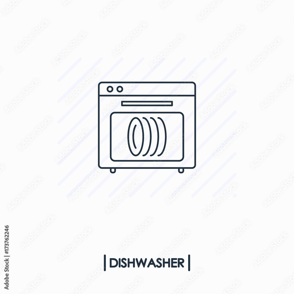 Dishwasher outline icon isolated Dishwasher outline icon isolated
