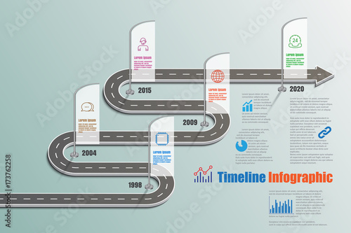 Business road map timeline infographic icons designed for abstract background template milestone element modern diagram process technology digital marketing data presentation chart Vector illustration
