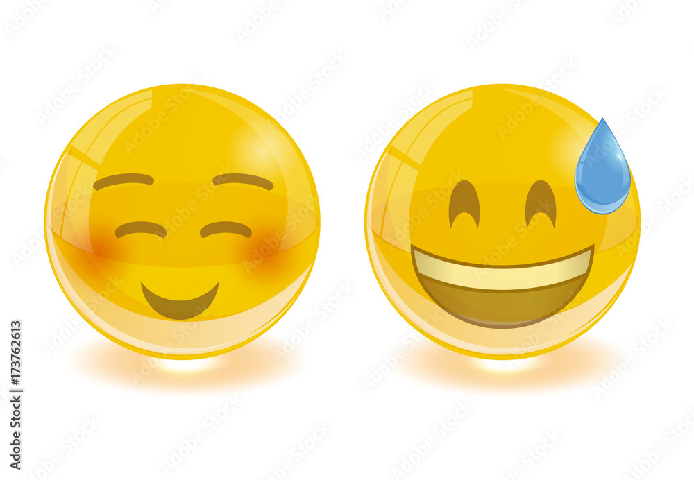 Fototapeta premium group of smiley emoticons, emoji, vector illustration.