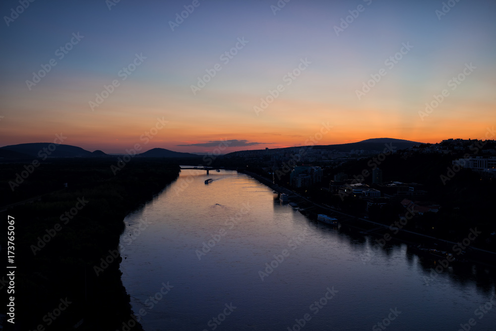 Danube River at Twilight in Slovakia