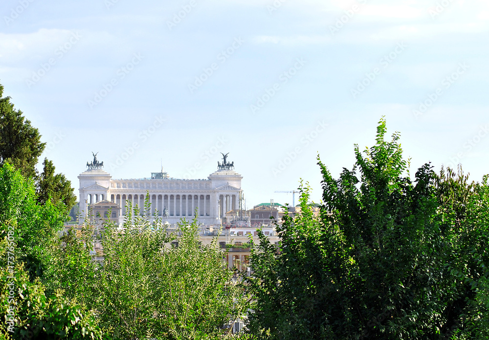panoramic view of the Altare della Patria in Rome