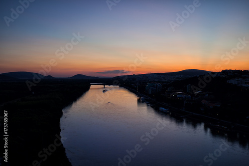 Danube River at Twilight in Slovakia