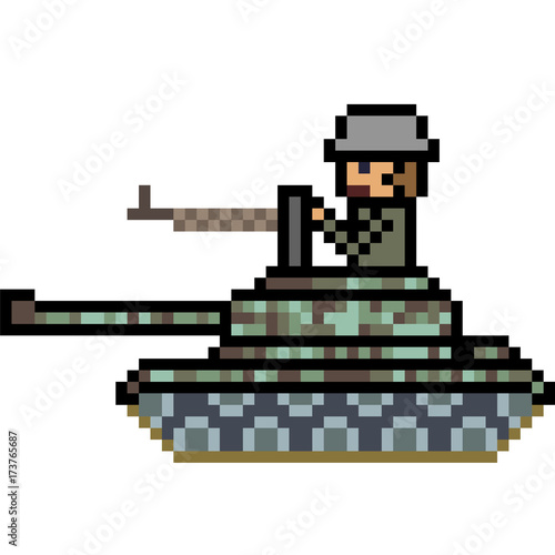 vector pixel art tank