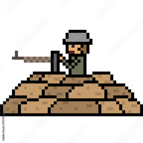 vector pixel art soldier
