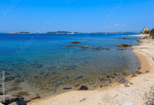 Ouranoupoli coast  Chalcidice  Greece .