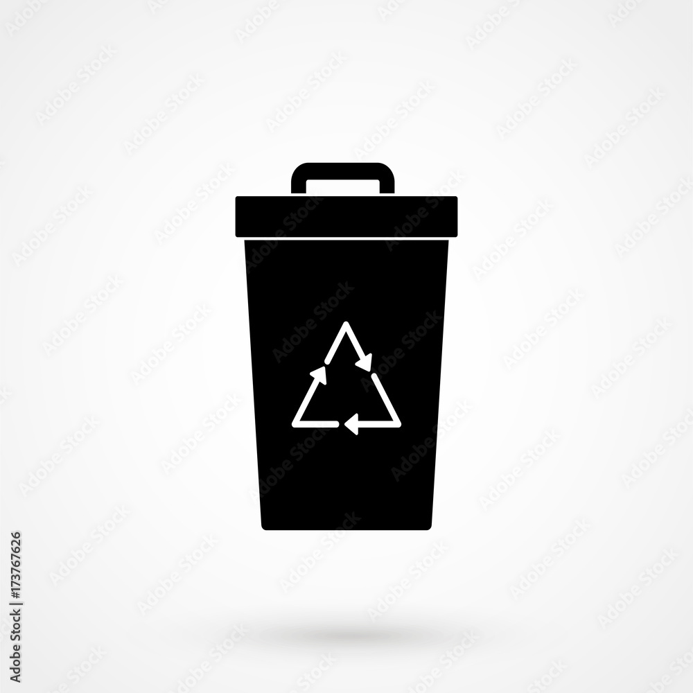 Obraz premium Trash can, recycle bin icon