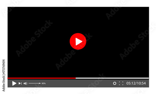 screen video player. template for a web site or application. Play movie