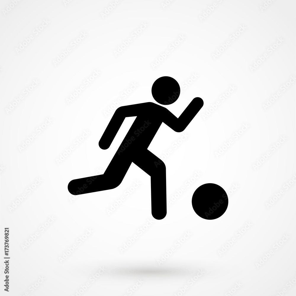 football (soccer) player silhouette with ball isolated football (soccer) player silhouette with ball isolated