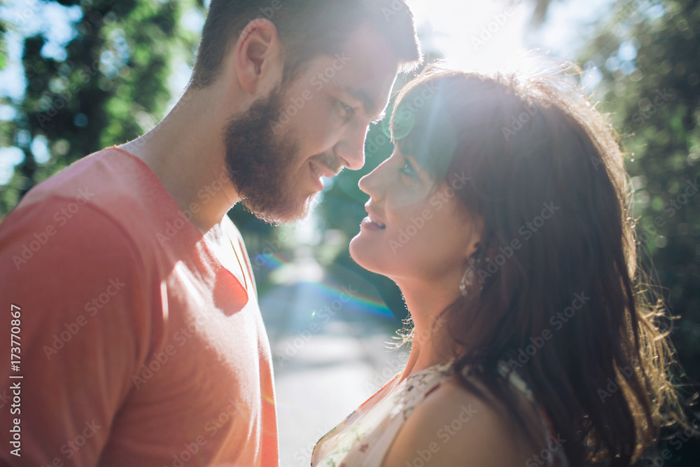 Man and woman in love looking at each other Man and woman in love looking at each other