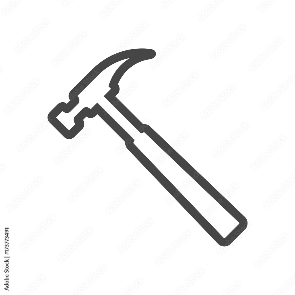 Line Hammer Icon Line Hammer Icon